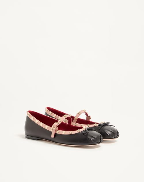Valentino Garavani - Mary-jane Rockstud Nappa Ballerina 05 Mm - Black - Woman - Ballerinas